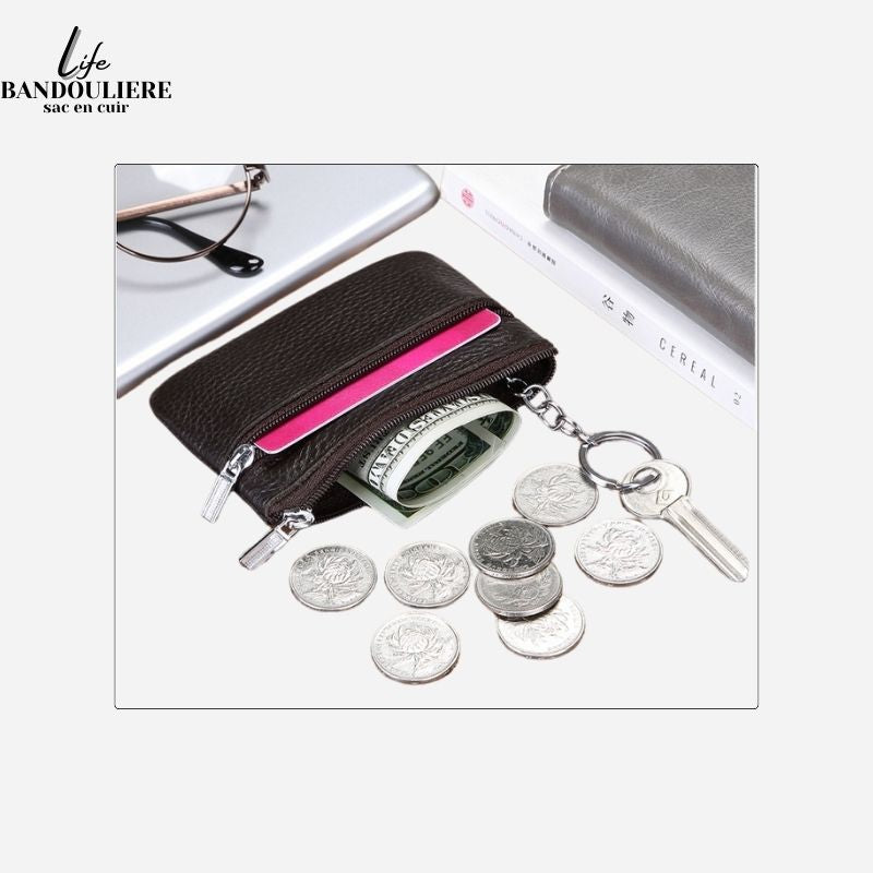 Porte monnaie en cuir pour Homme Michel