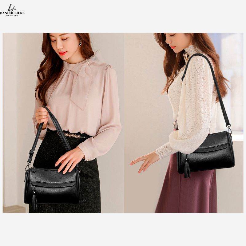 Sac en bandoulière noir Angélique