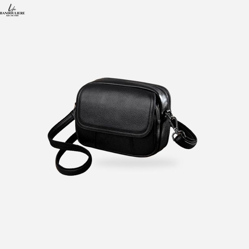 Sac bandouliere noir cuir Karla