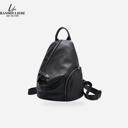 Sac à dos cuir noir femme Karen