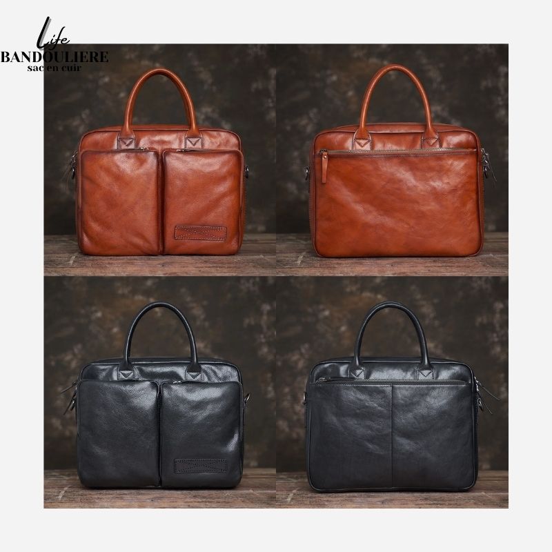 Sac pour ordinateur en cuir Pierre