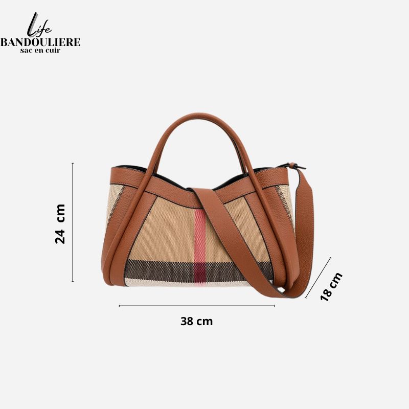 Sac cabas en cuir marron Estelle