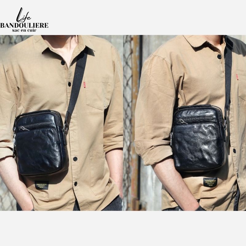 Sac en bandoulière en cuir pour homme Tom 