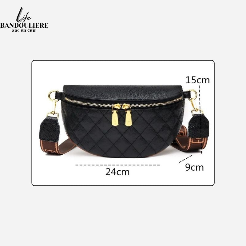 Sac banane cuir noir Jess