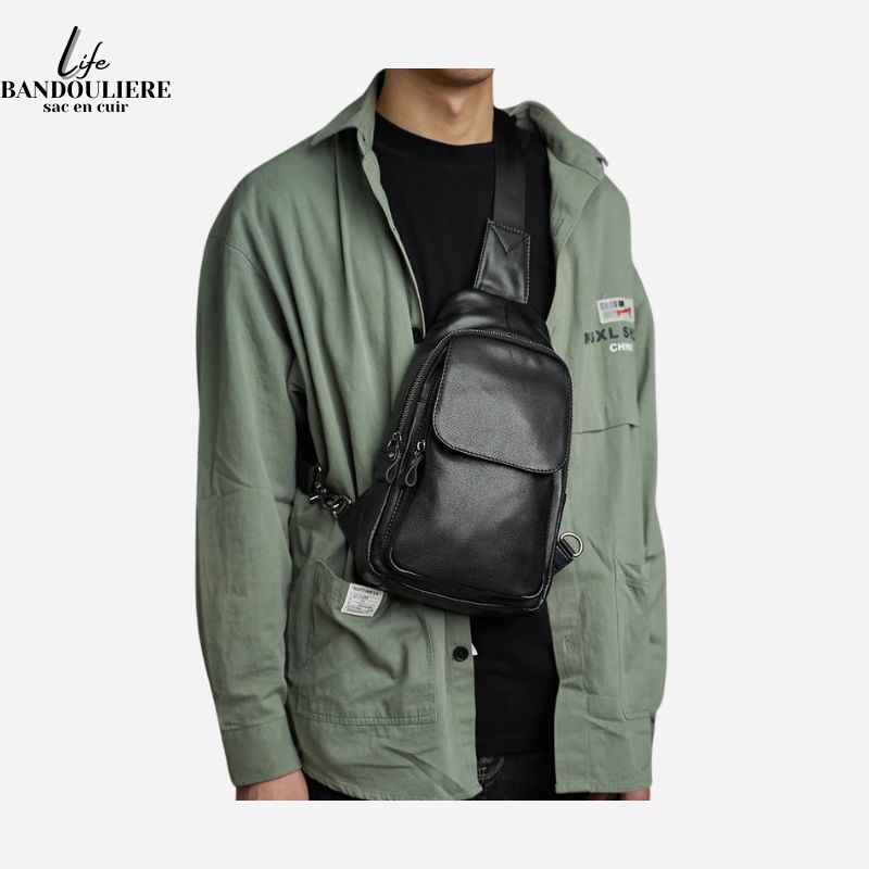 Sac en bandoulière en cuir pour homme Kim