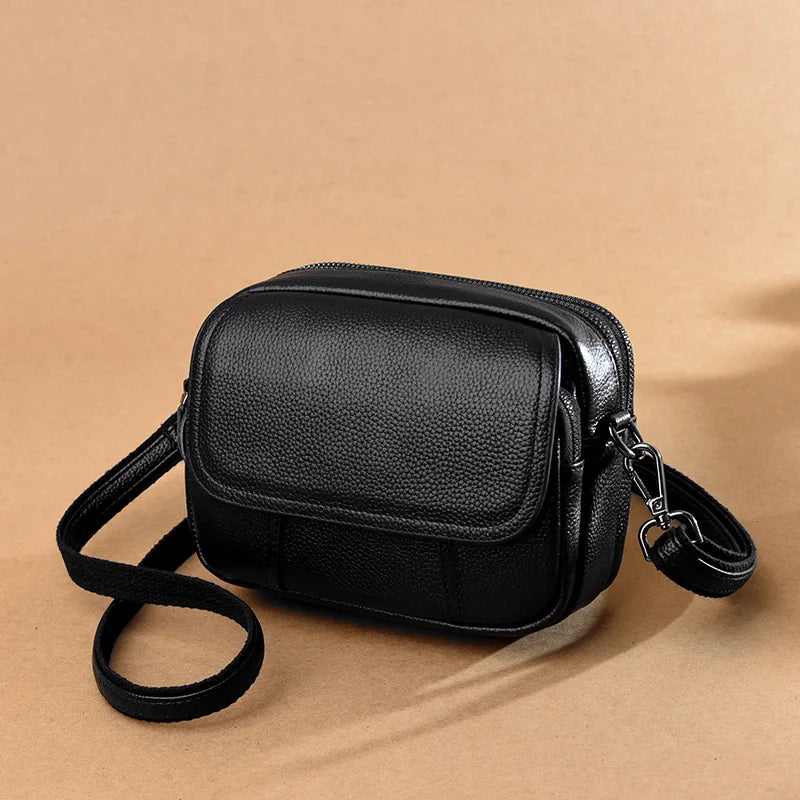 Sac bandouliere noir cuir<br> Karla