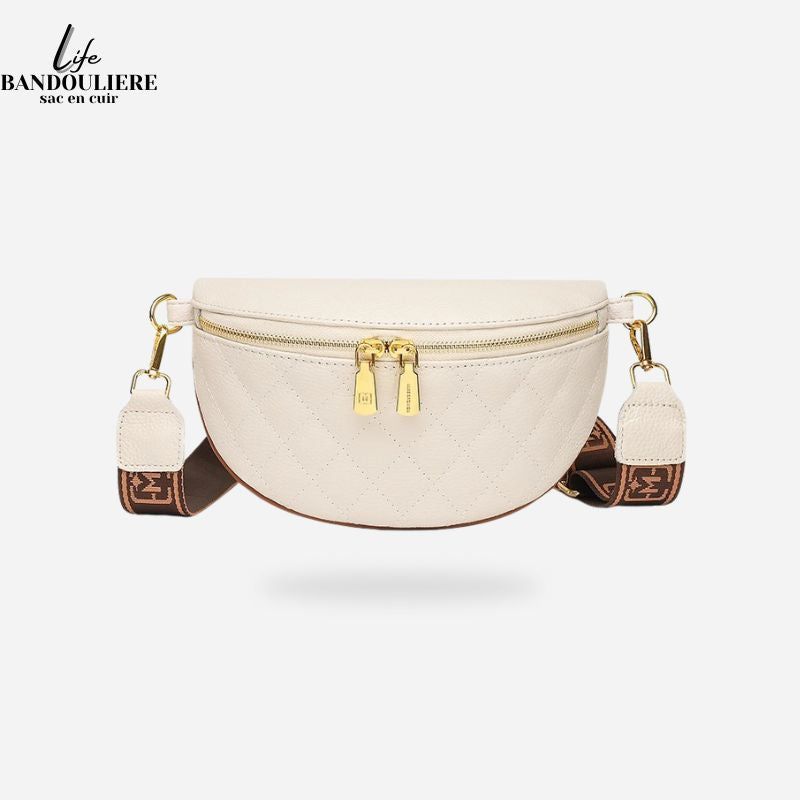 Sac banane cuir beige Jess