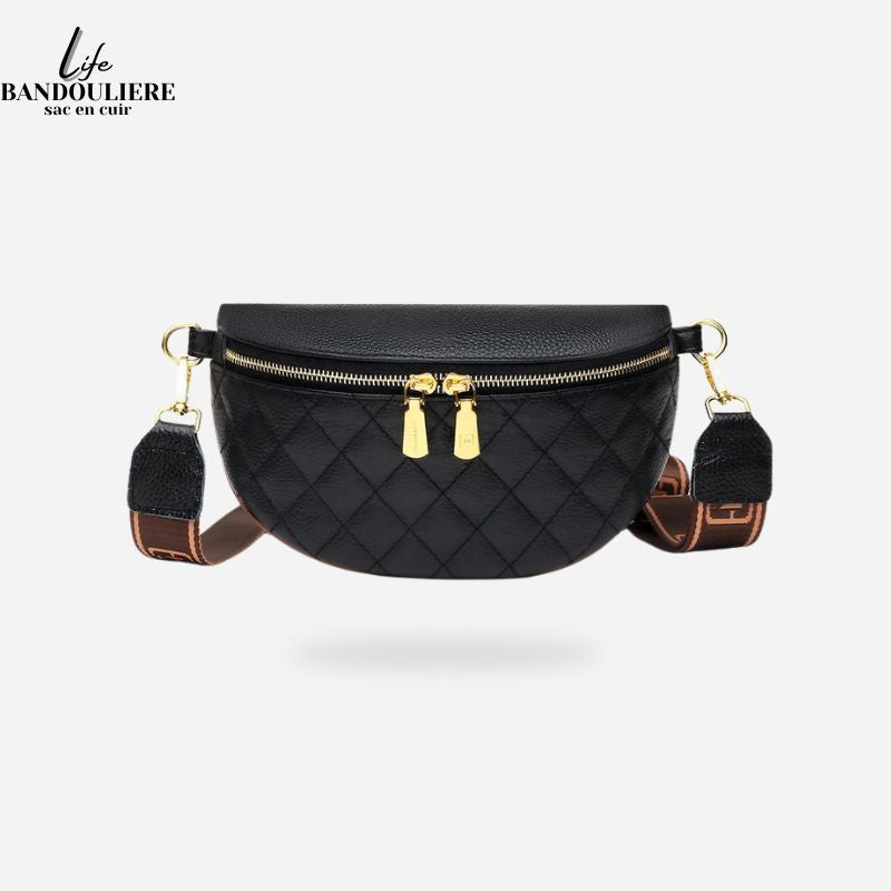 Sac banane cuir noir Jess