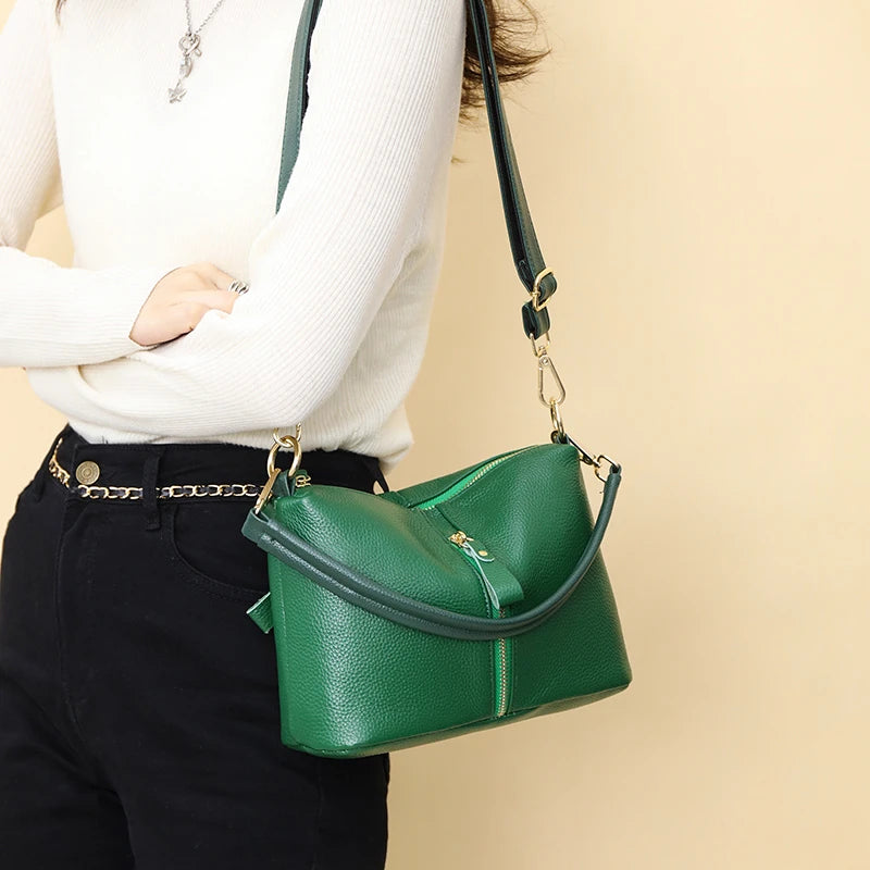 Sac cuir vert<br> Adeline