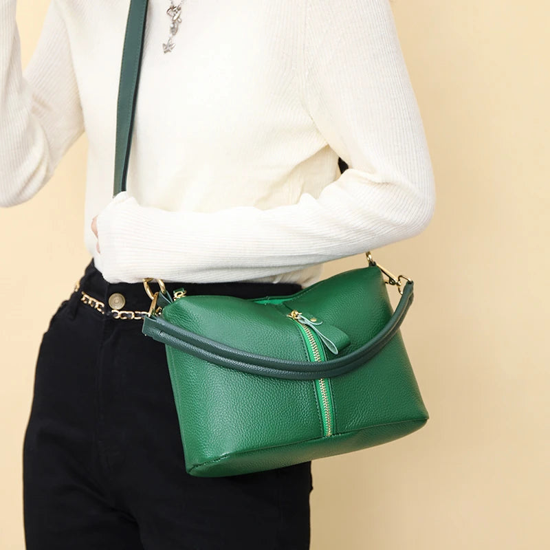 Sac cuir vert<br> Adeline